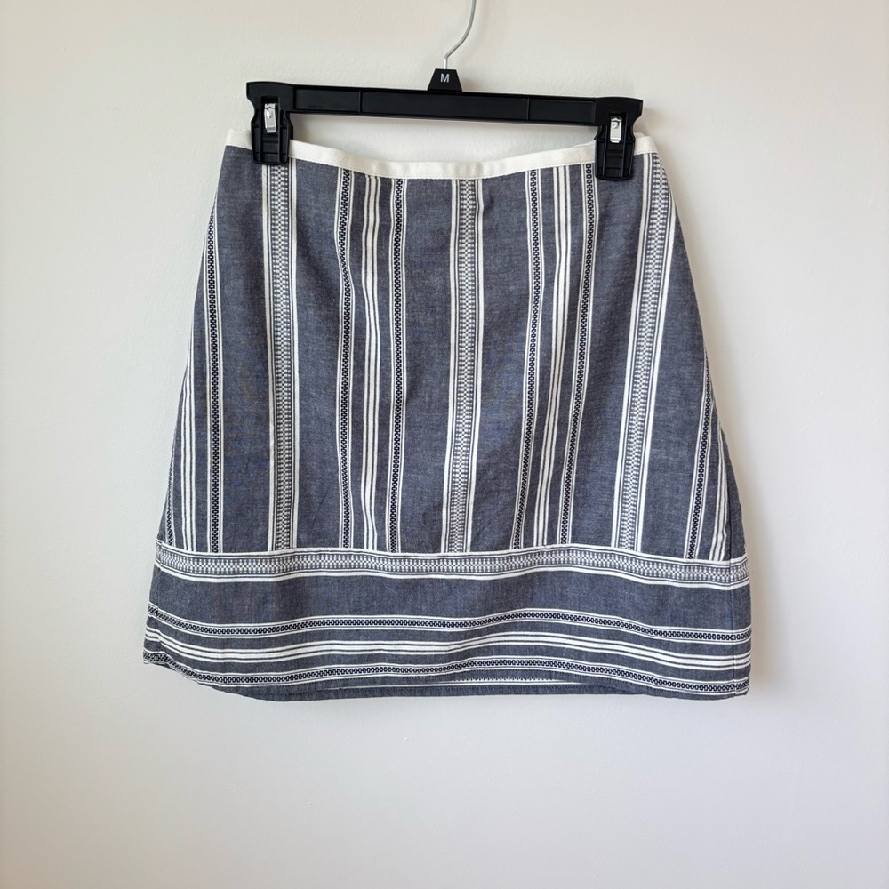 LOFT  Skirt Gray Pattern Straight Zip Womens Size